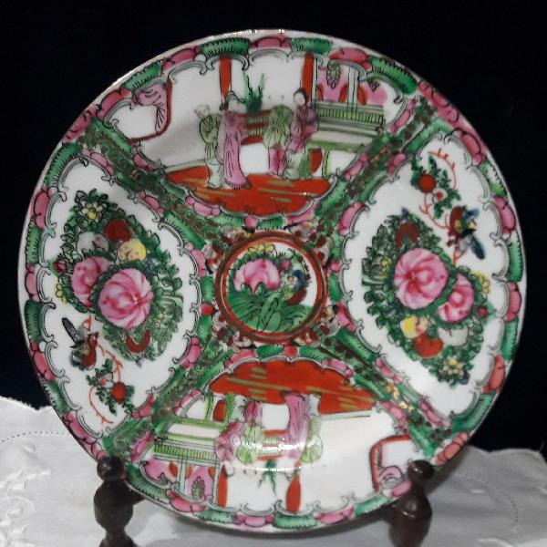 Prato porcelana decorativo japonês prosperidade