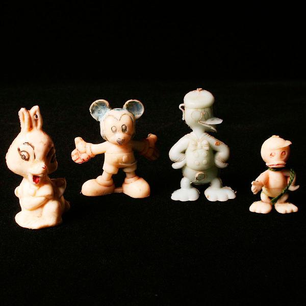 Quatro Bonequinhos Da Disney Em Plástico - Anos 60