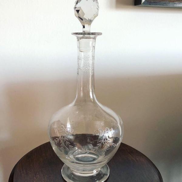 antiga garrafa licoreira cristal francês saint louis