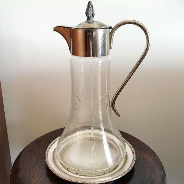 antiga jarra claret jug cristal alemão