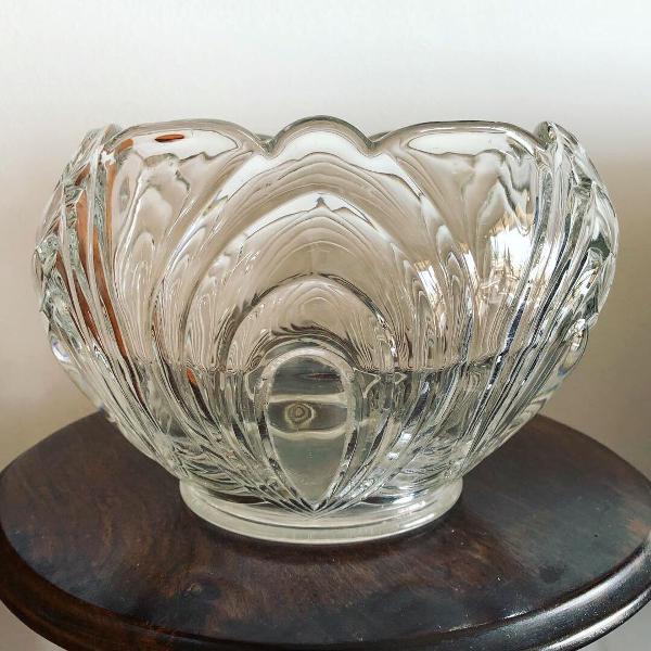 antigo vaso centro de mesa vidro inglês