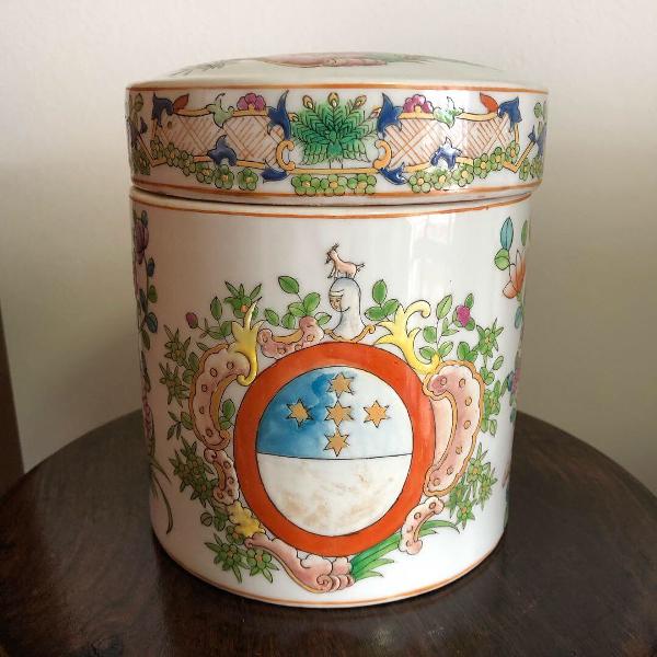 caixa potiche antiga porcelana oriental