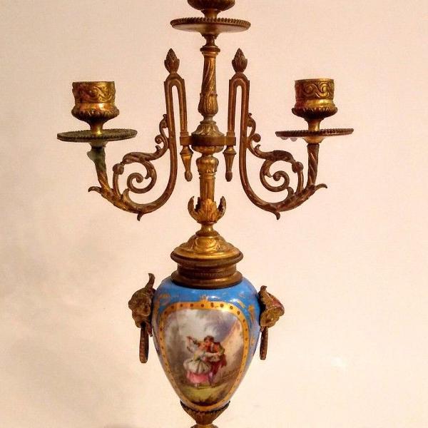 candelabro em porcelana e bronze ormolu