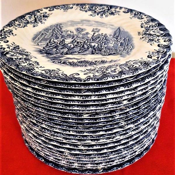 conjunto de 24 pratos rasos de porcelana de 25cm by johnson