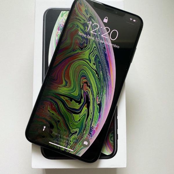 iphone xs max 64gb cinza + case original apple de silicone