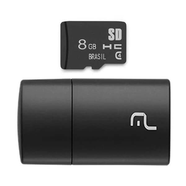 pen drive 2 em 1 classe 4 micro sd 8gb multilaser - mc161