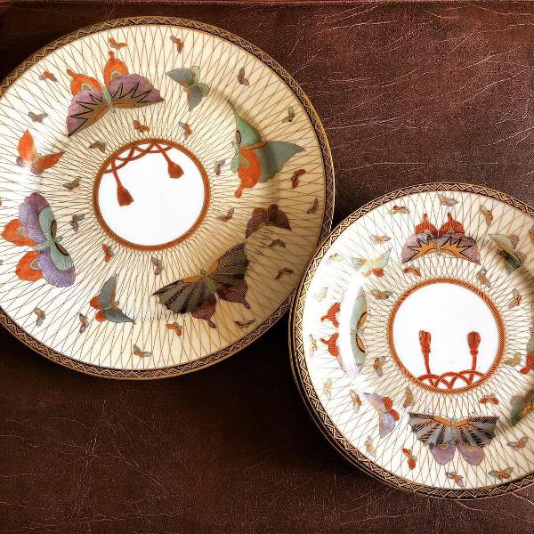pratos para sobremesa porcelana antiga pintada à mão