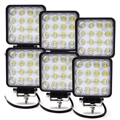 Kit 6 Farol Led Milha 48w Longo Alcance Jeep Trilha Off Roud