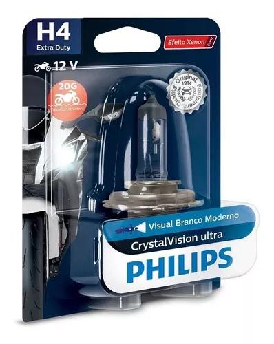 Lâmpada Philips Crystal Vision Moto H4 35/35w Super Branca