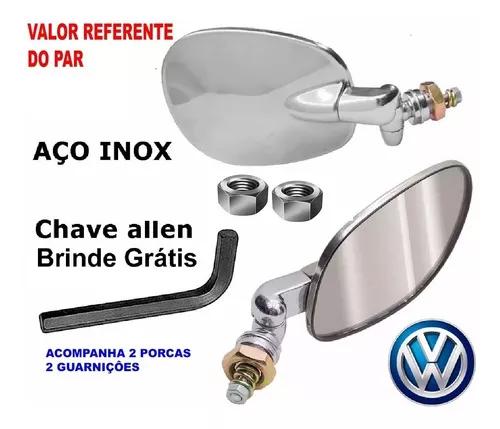 Par Retrovisor Fusca Brasilia Modelo Original Raquete+brinde