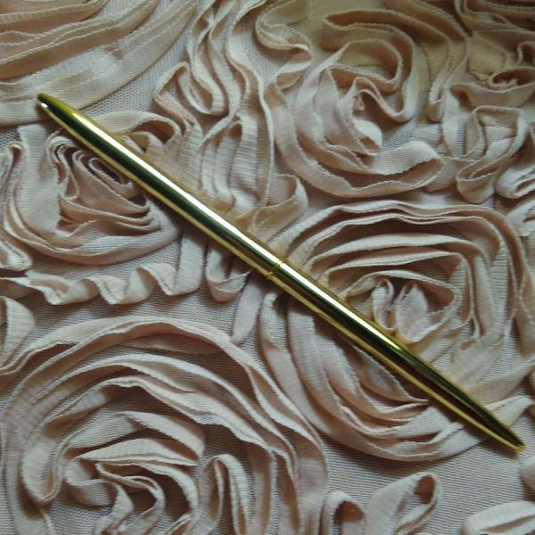 caneta luxo ultra slim stick dourada levinha e maravilhosa