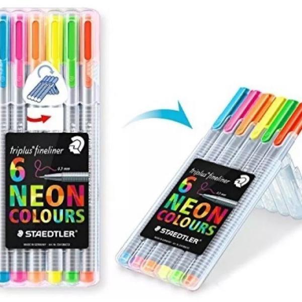 canetas triplus fineliner staedtler neon