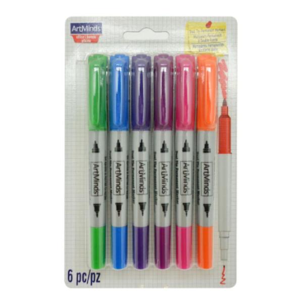 canetinha 2 pontas - artminds conjunto com 6 cores