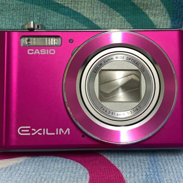 câmera digital casio exilim rosa
