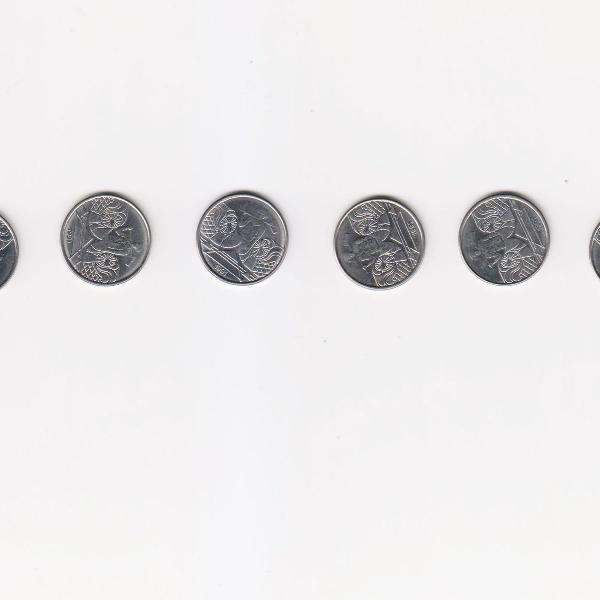 dinheiro antigo para colecionadores, 6 moedas 5 cruzeiros