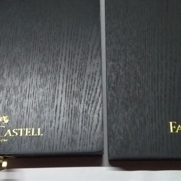 estojo Faber Castell de madeira kit com 2 pecas