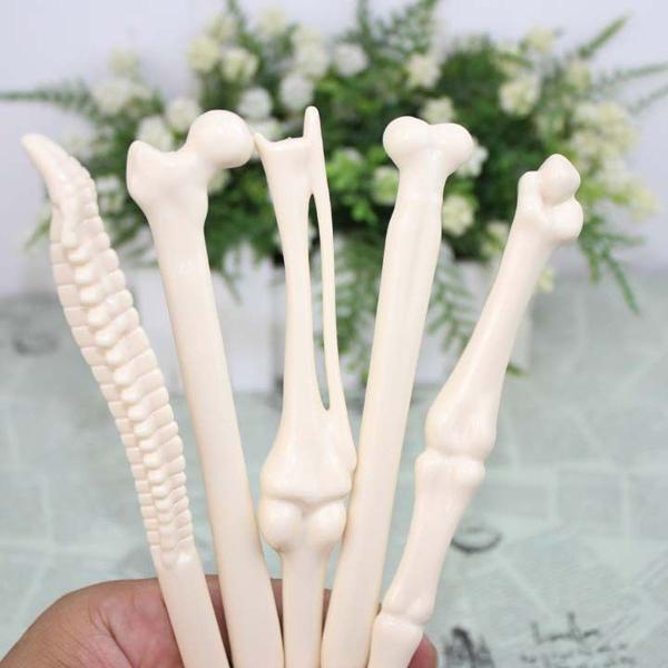 kit 5 caneta formato de ossos