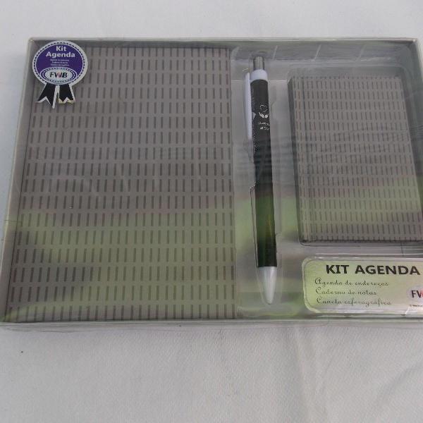 kit de agendas e caneta