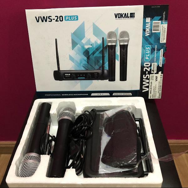 microfone profissional wireless vws-20 plus