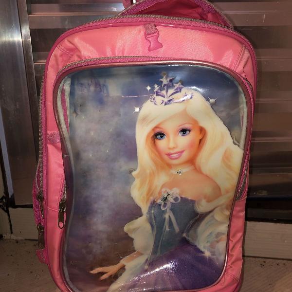 mochila escolar infantil com rodinhas Barbie