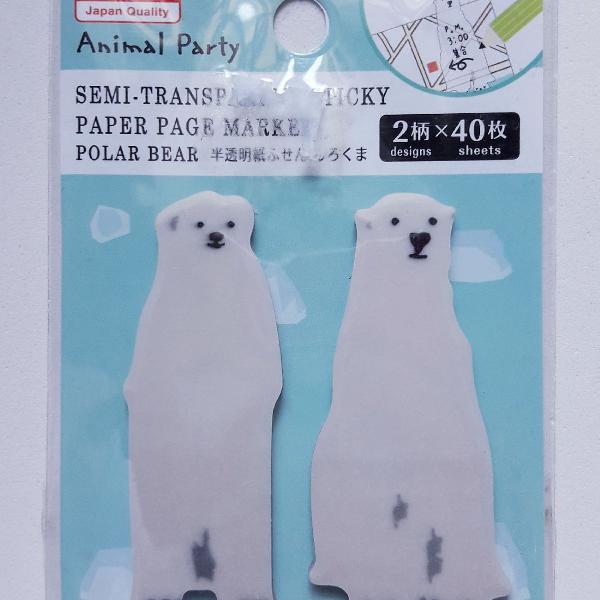 notas adesivas semi transparente ursinhos polares