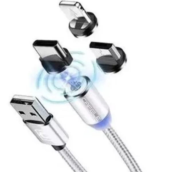 Cabo carregador Magnético micro usb V8 , Tipo C ou Iphone