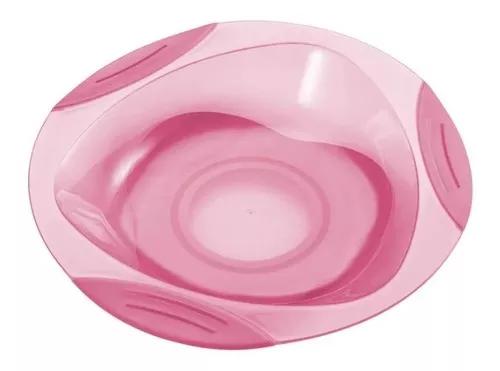 Prato Raso Com Ventosa Funny Meal Rosa Multikids Baby Bb050