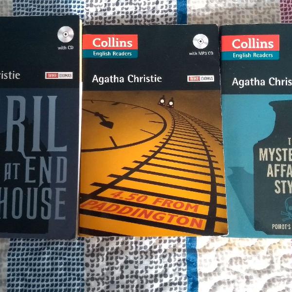 3 livros da Agatha Christie em inglês com Cd para ouvir e