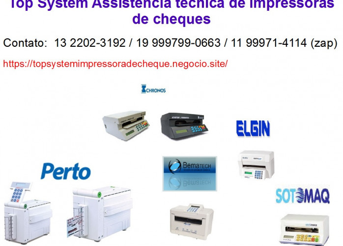 Instalação e configuração de impressoras de cheques em
