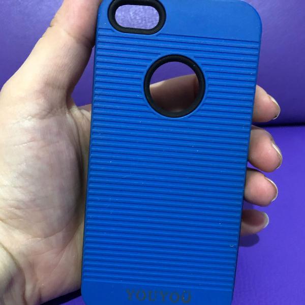 case iphone 5/5s azul e preto