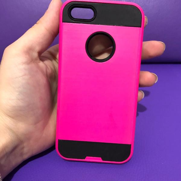 case iphone 5/5s rosa e preto