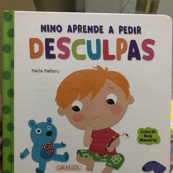 livro infantil nino aprende a pedir desculpas