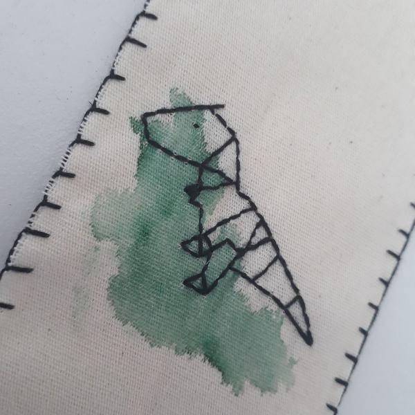 marca páginas de algodão bordado - dinossauro
