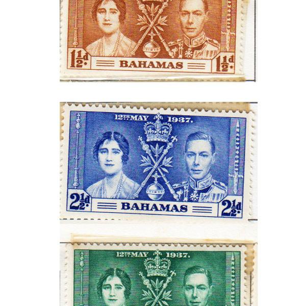 selos antigos bahamas 1937 coroação do rei george