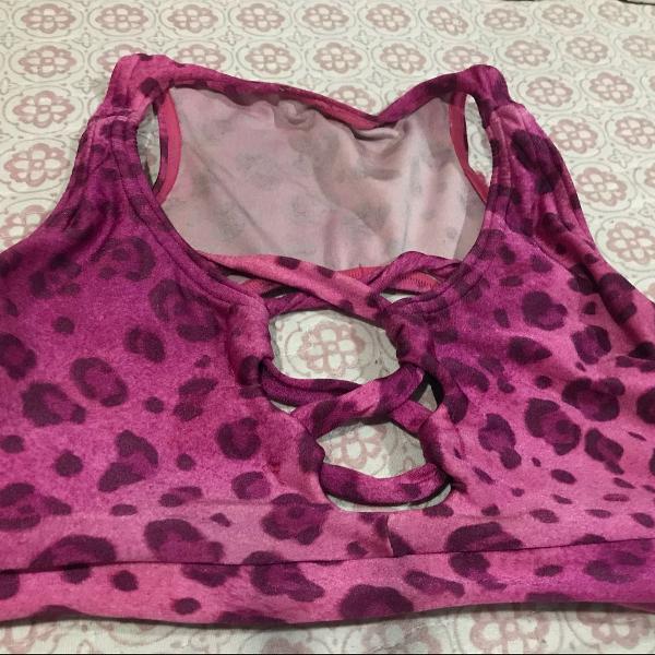 top rosa animal print academia decotado