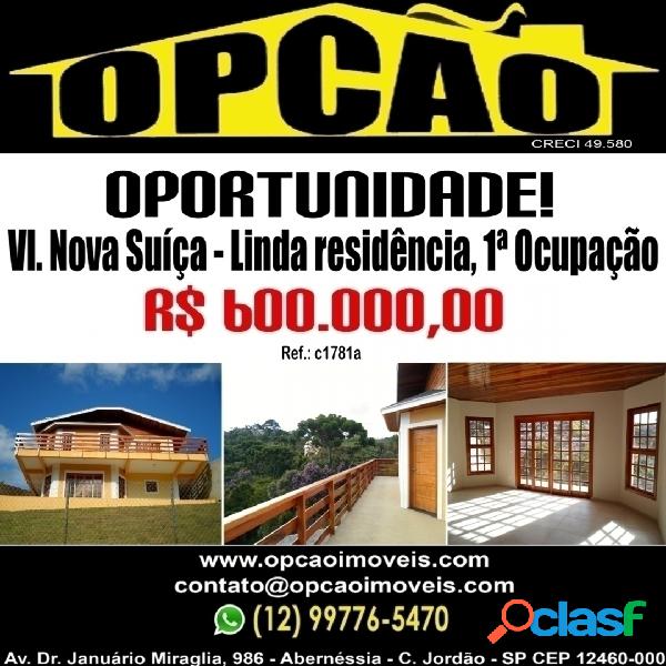 Vl. Nova Suíça - Linda residência primeira ocupação