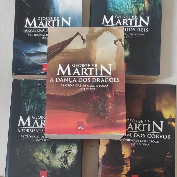 5 livros As Crônicas de Gelo e Fogo (Game of Thrones)