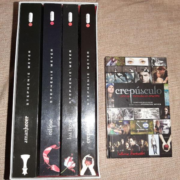 Box Saga Crepúsculo com 4 livros novos. Brinde: livro