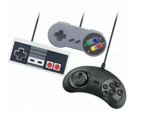 Kit 3 Controles Usb Mega Drive Super Nintendo Snes E Nes
