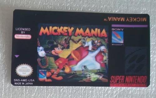 Label Frontal Mickey Mania Super Nintendo Etiqueta Adesivo