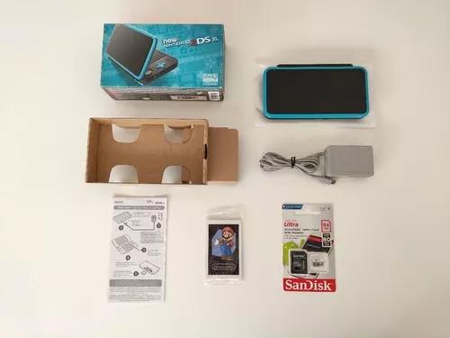 New Nintendo 2ds Xl 64gb Preto E Azul Completo + Garantia