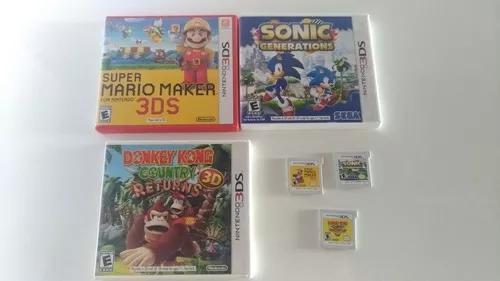 Nintendo 3ds 3 Jogos Sonic Super Mario Maker E Donkey Kong