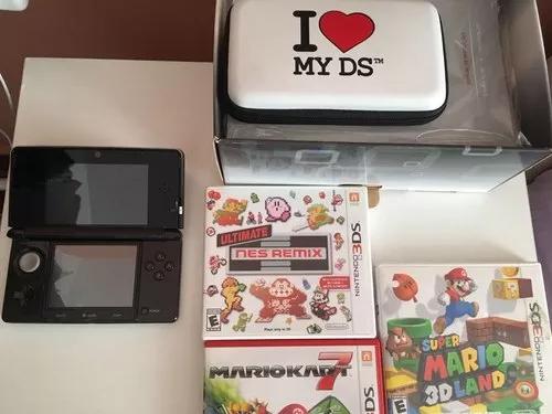Nintendo 3ds + Case + 3 Jogos Mario