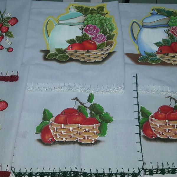 Panos de prato decorativo pintados à mão