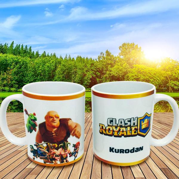 caneca branca personalizada - clash royale