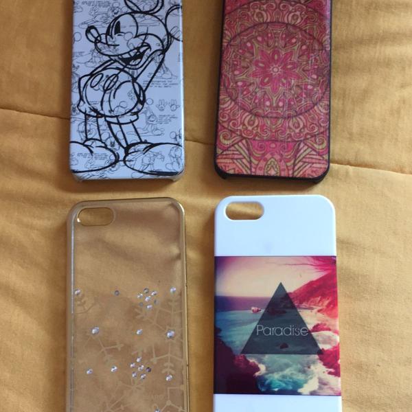 capinhas celular iphone 5s ou se - material duro - desenhos