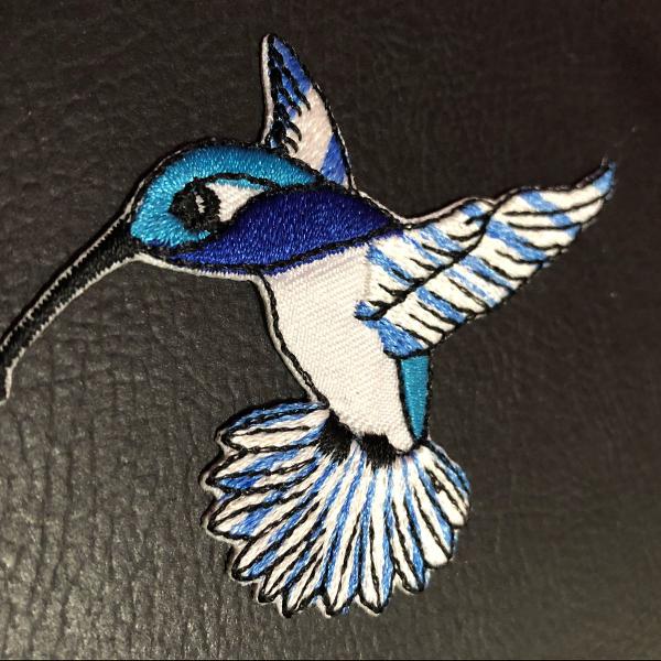 patch beija-flor azul