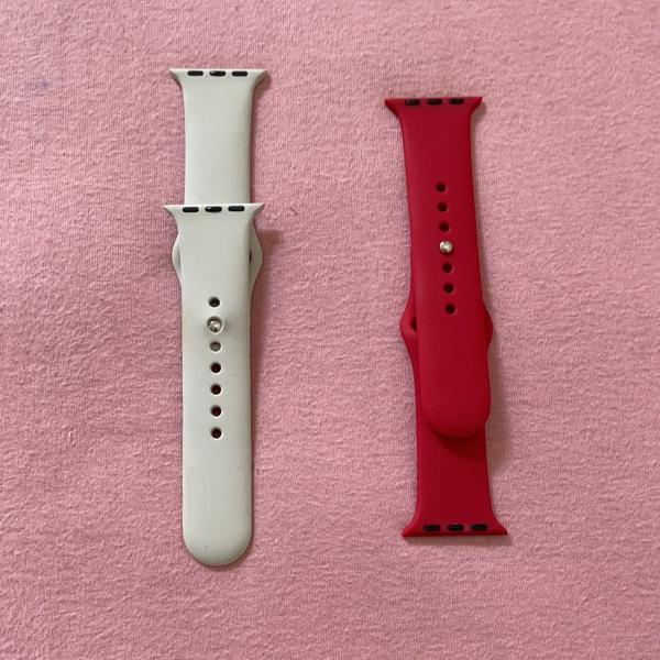 pulseira apple watch 38 mm cinza e vermelha