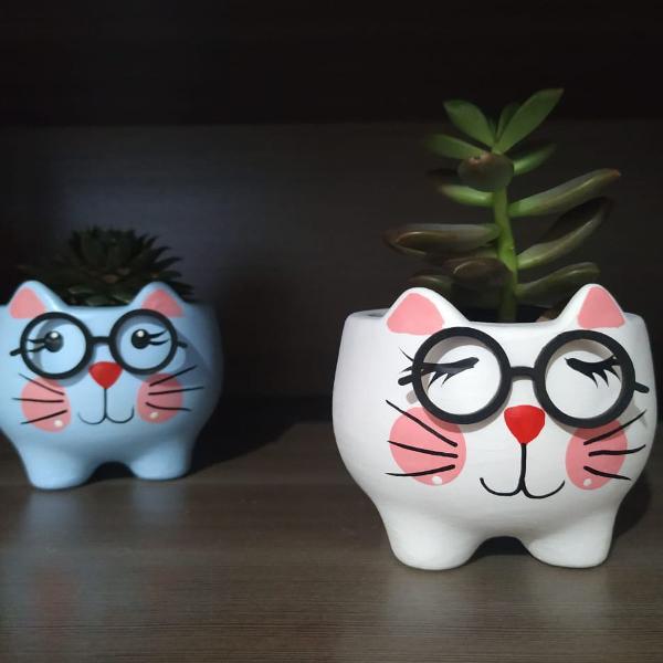 vaso cachepot gatinhos 2 unidades