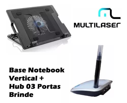 Base Notebook 9 A 17'' Ajuste Vertical + Hub Usb 3 Portas